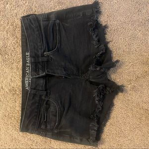 Super low black shorts